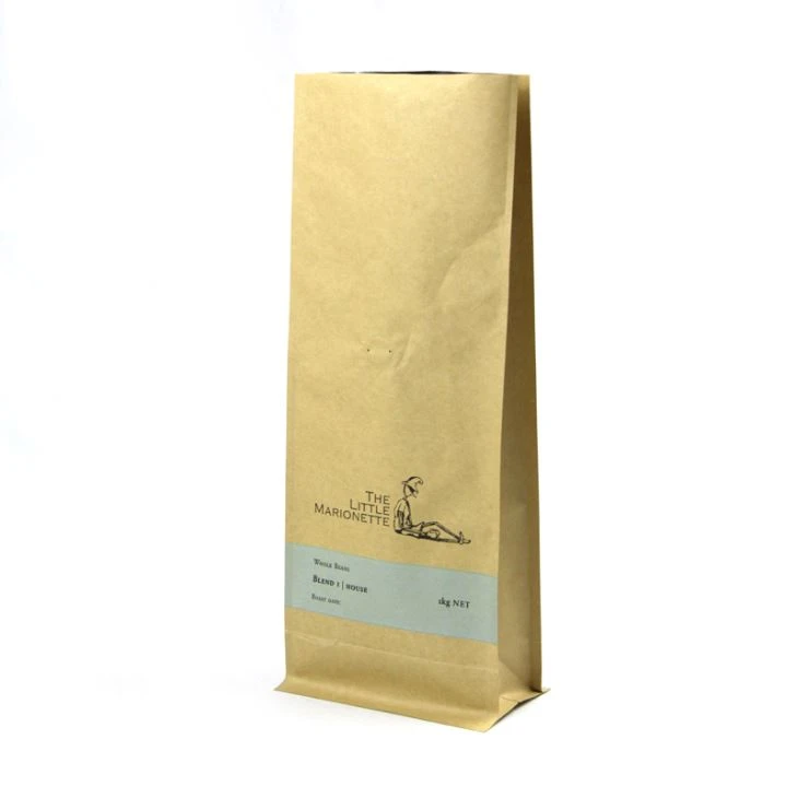 Giấy Kraft Giấy Bao Bê Túi Nhôm Với Van 8 Mặt Sealed