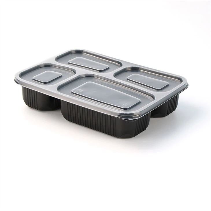 Hộp đựng thực phẩm 4 ngăn bằng nhựa Dùng một lần Hộp đựng mang đi