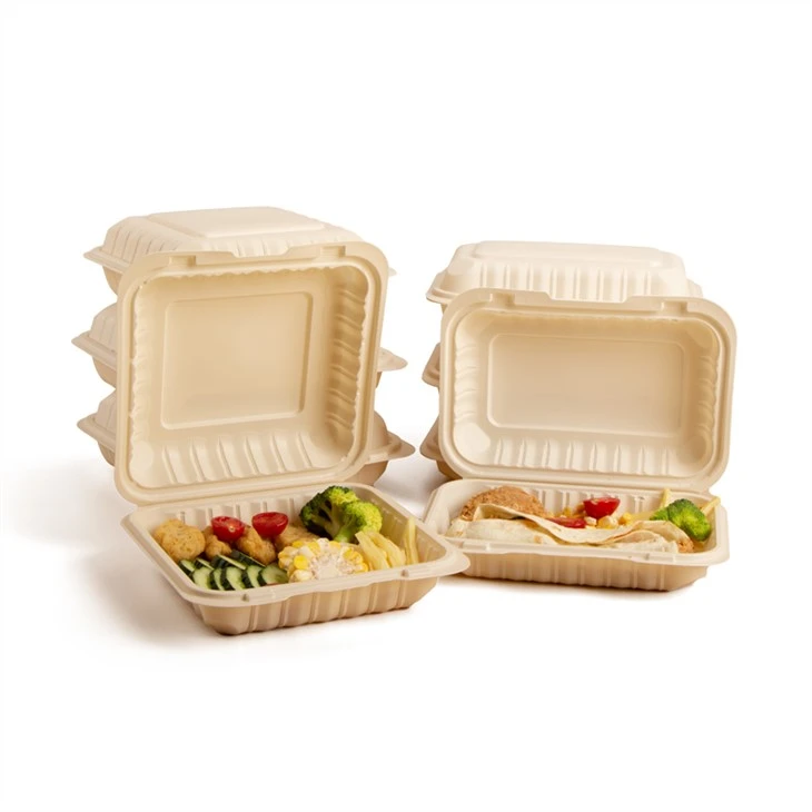 Có thể phân hủy sinh học Bao bì gà lửa 9x9 inch bằng nhựa lấy ra hộp Bento Hộp đựng thực phẩm vỏ sò
