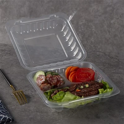 Hộp đựng đồ ăn trưa bằng nhựa trong suốt Bento dùng một lần