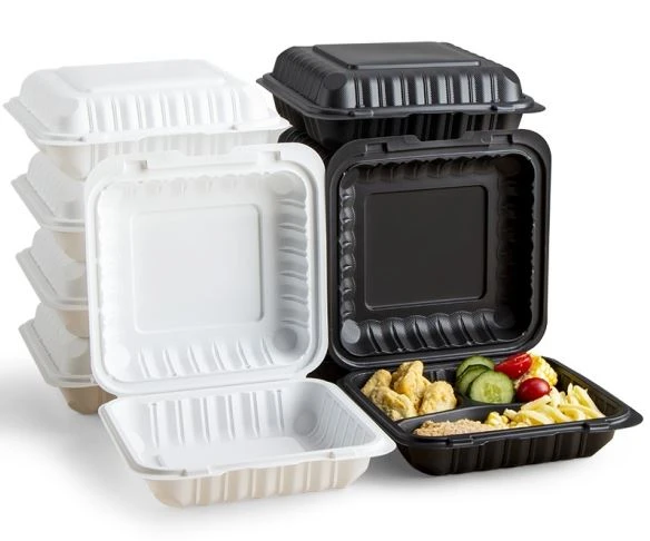 Hộp đựng thức ăn chuẩn bị 9 inch màu đen và trắng